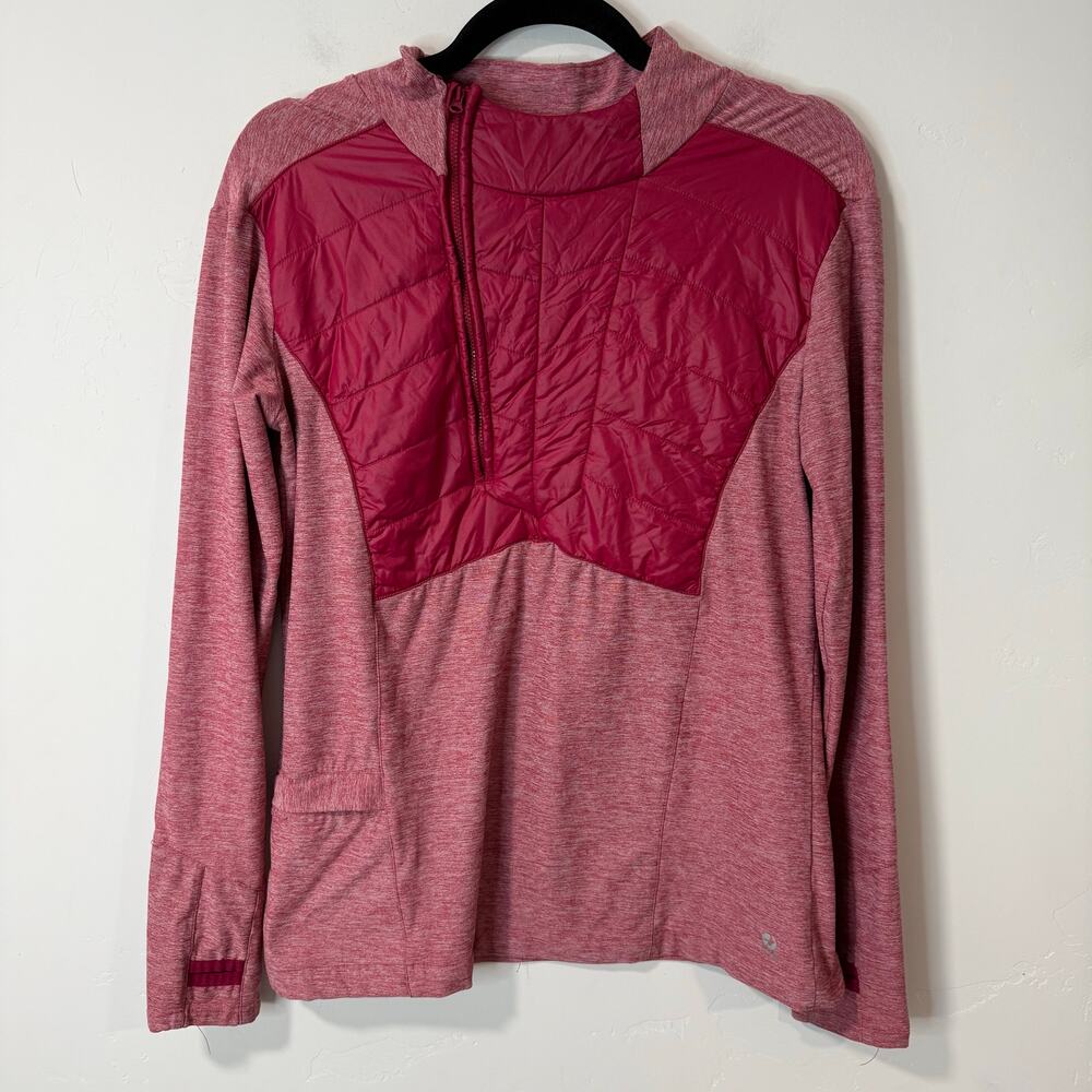 Oiselle Women's Lux Half Zip Pullover Pink Medium Running‎ Active Stretch